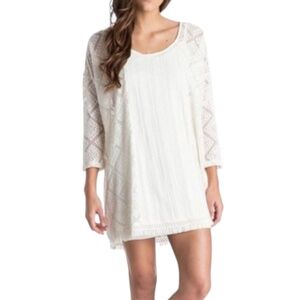 Roxy wishbone crochet tunic dress xs